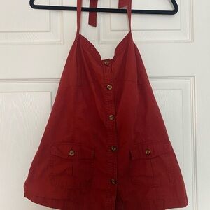 Old Navy Brick Red Button-Down Blouse